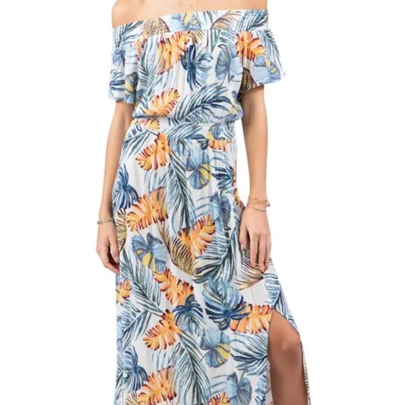 Rip Curl Sayulita Off The Shoulder Maxi Dress Size Small - Picture 1 of 6